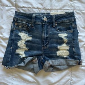 American Eagle High Rise Shortie Jean Shorts
